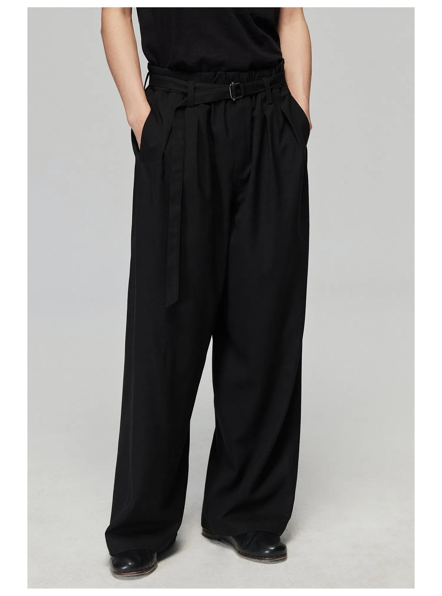 Adjustable Waistband Wide Pants