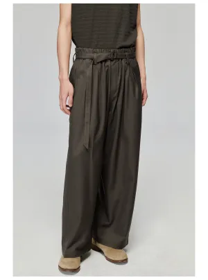 Adjustable Waistband Wide Pants