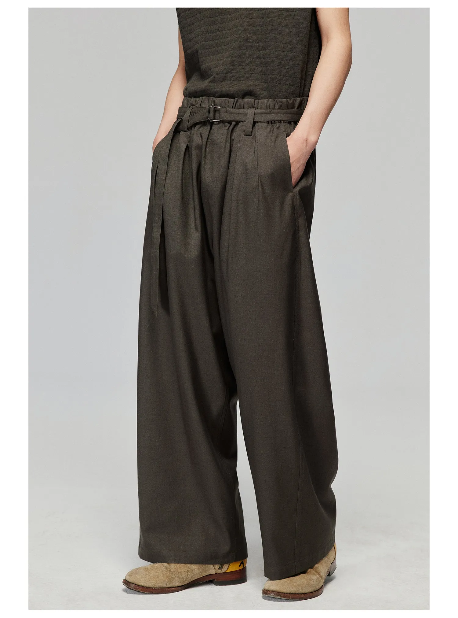 Adjustable Waistband Wide Pants
