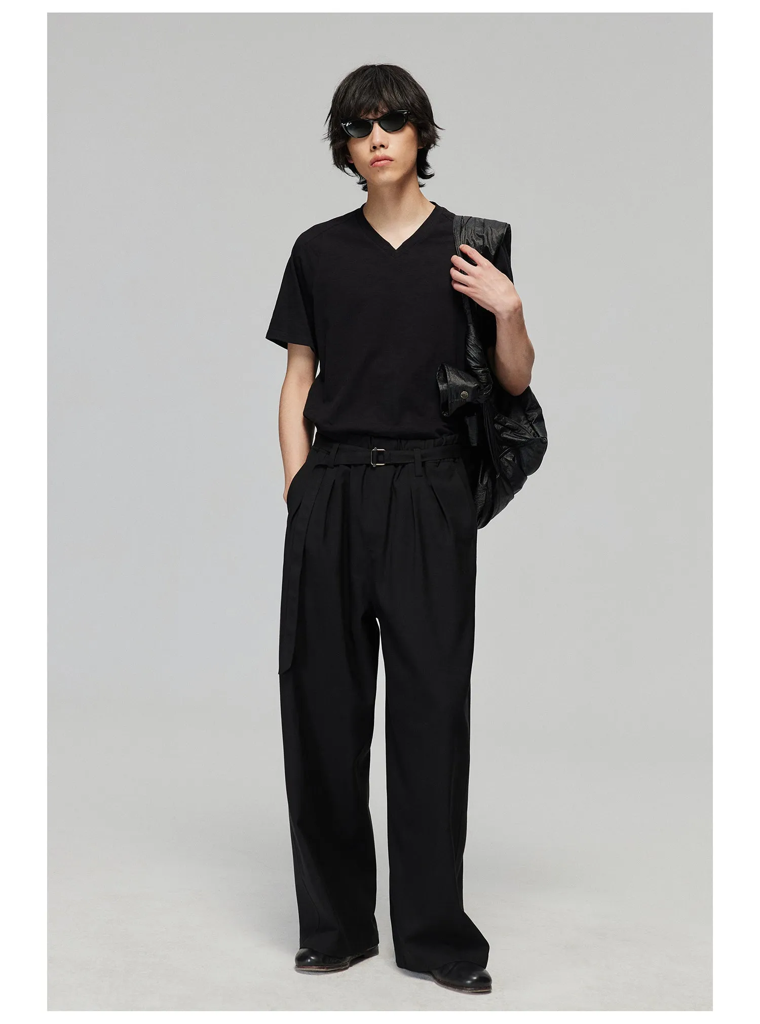Adjustable Waistband Wide Pants