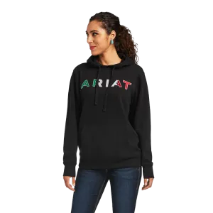 Ariat Women's Mexico Flag Logo Pullover Black Hoodie