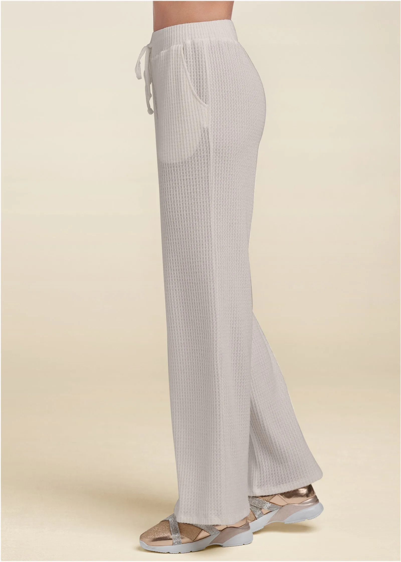 Brushed Waffle Lounge Pants - Oatmeal