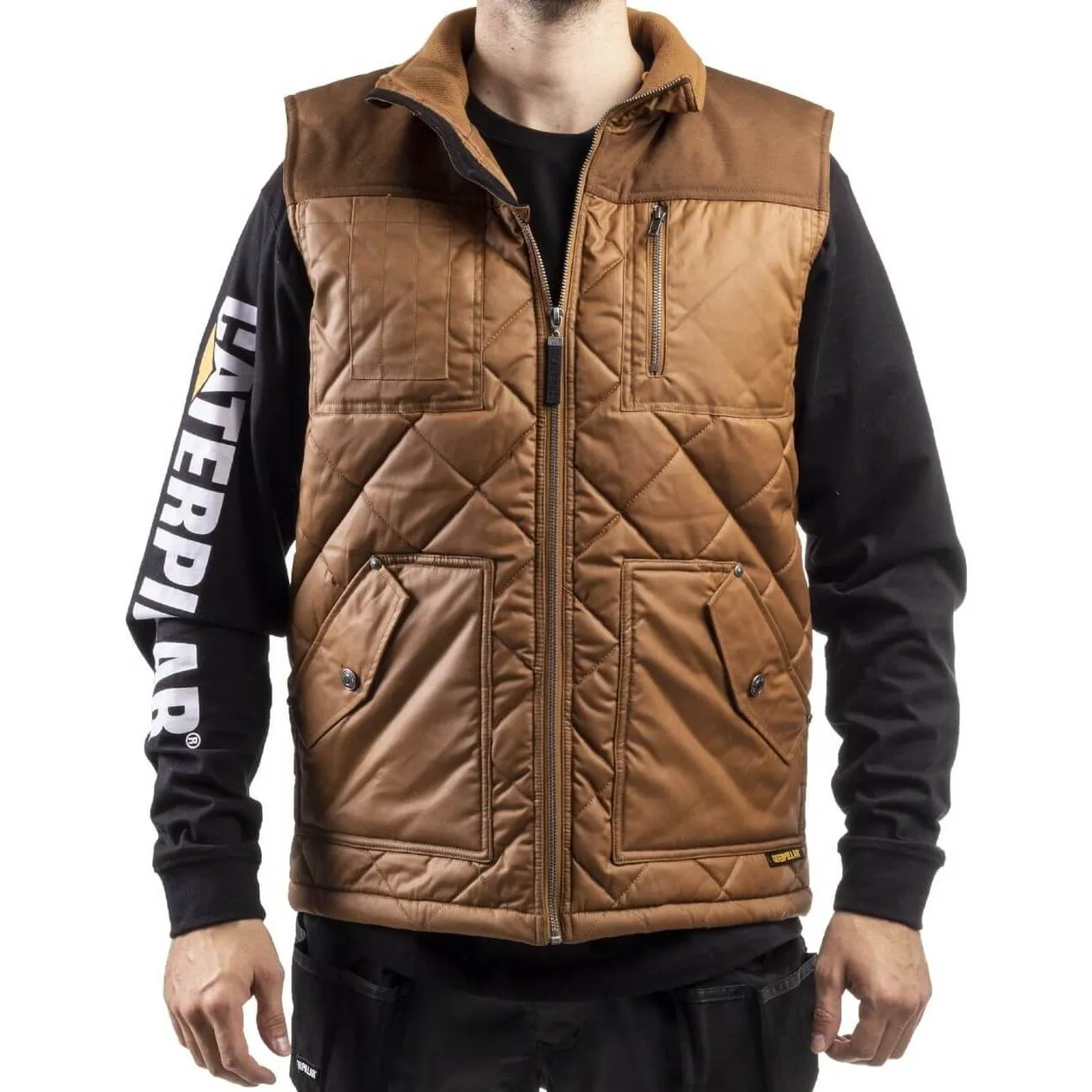 Caterpillar Waxed Cotton Vest Mens