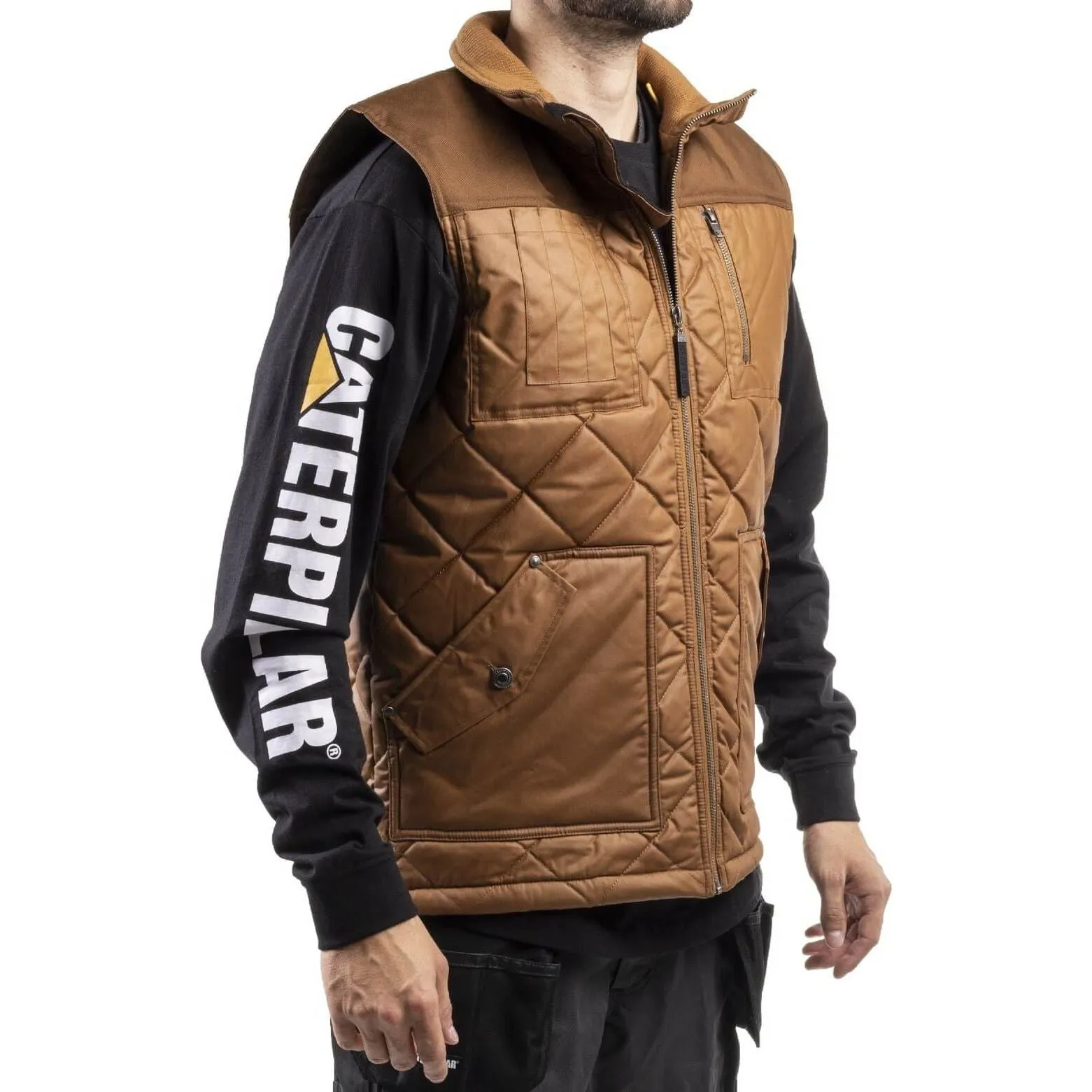 Caterpillar Waxed Cotton Vest Mens
