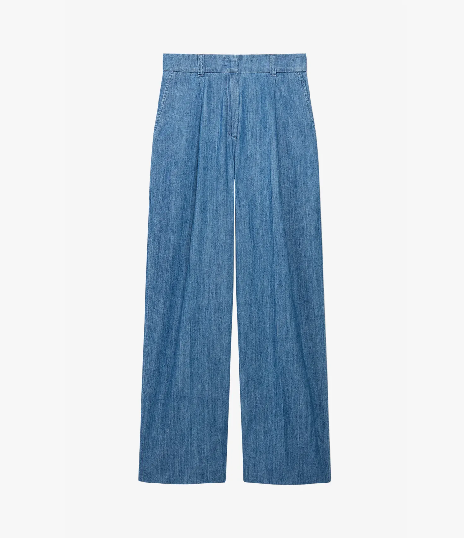 Chambray Relaxed Wide Leg Pant