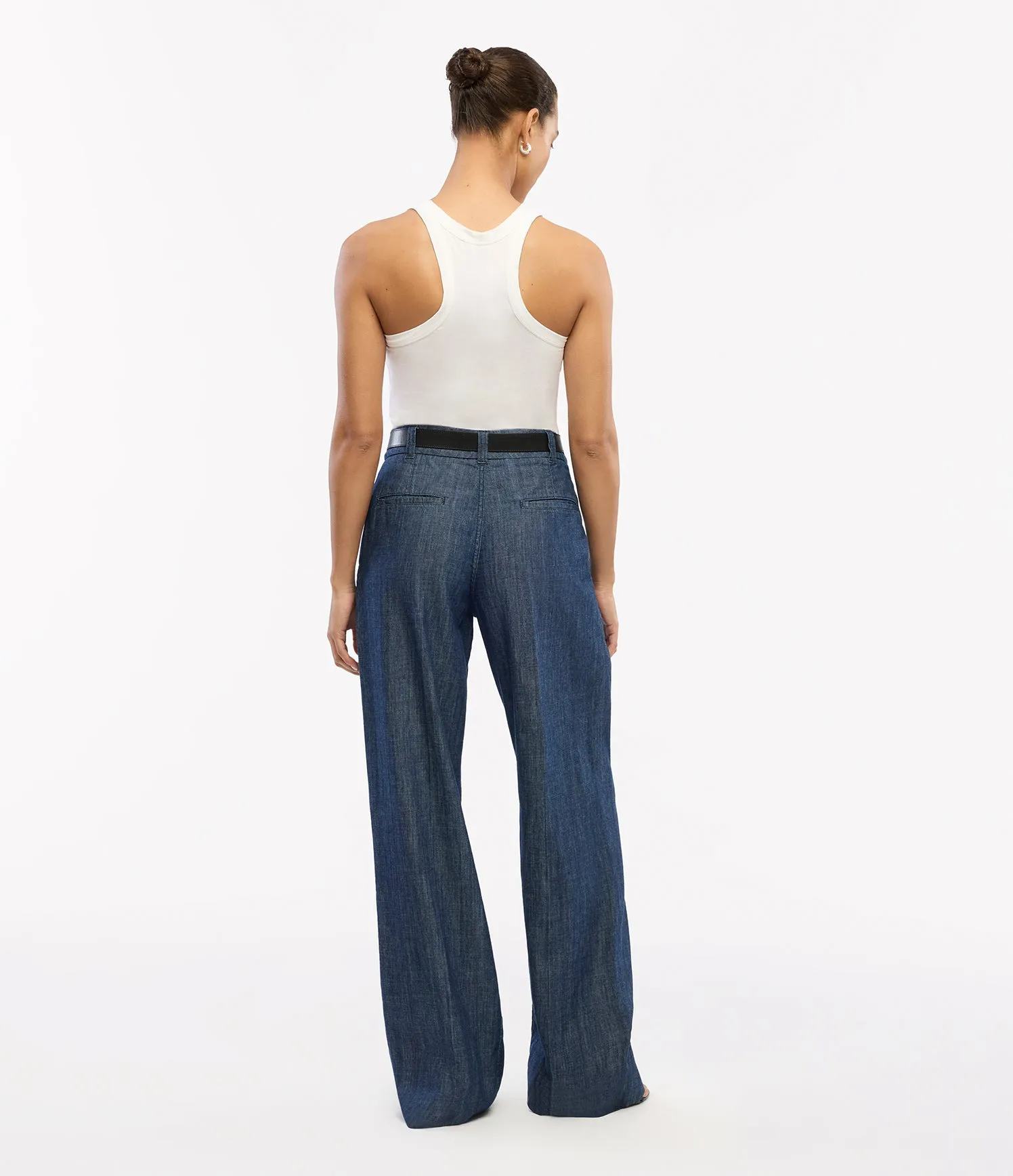 Chambray Relaxed Wide Leg Pant