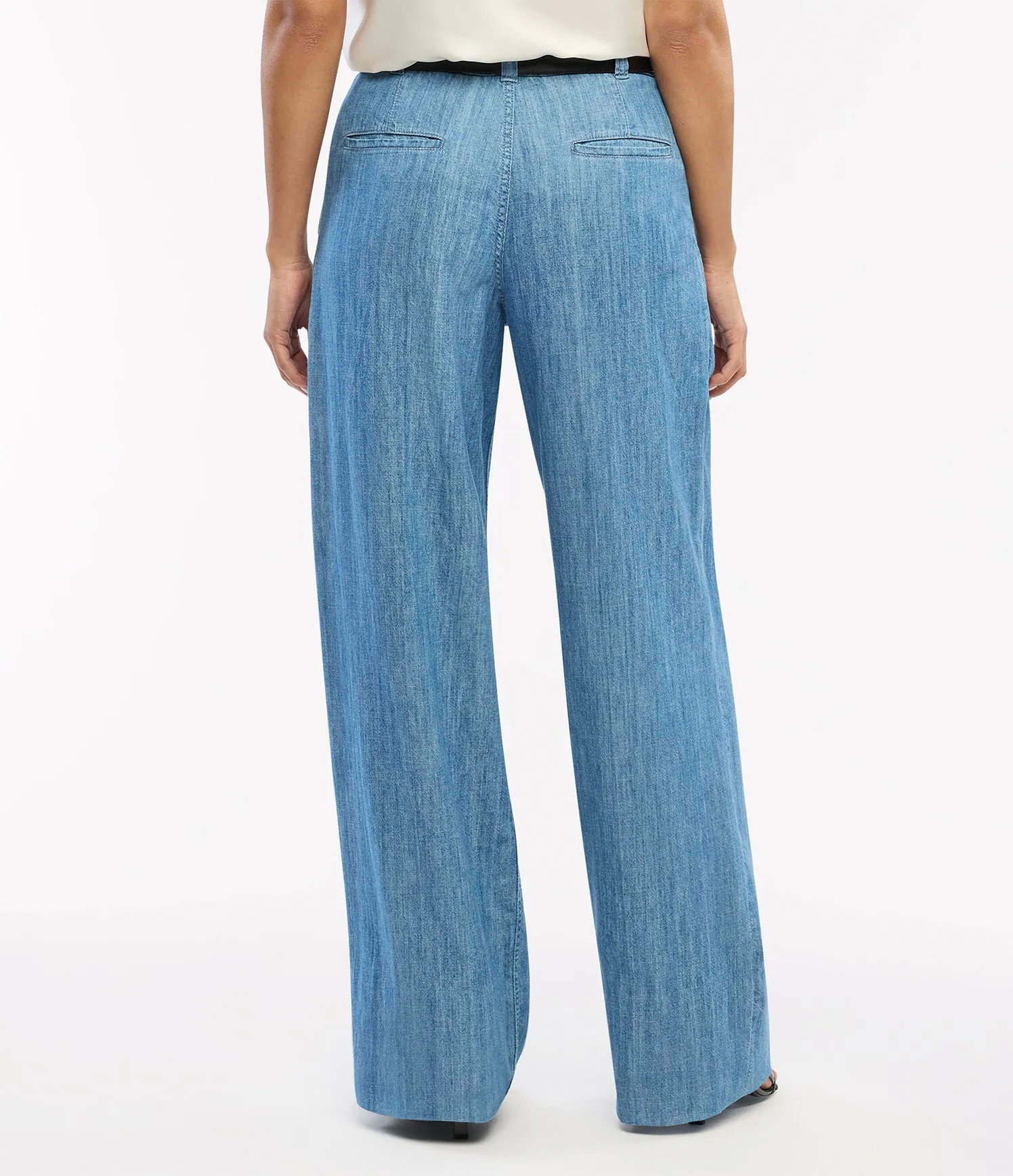 Chambray Relaxed Wide Leg Pant