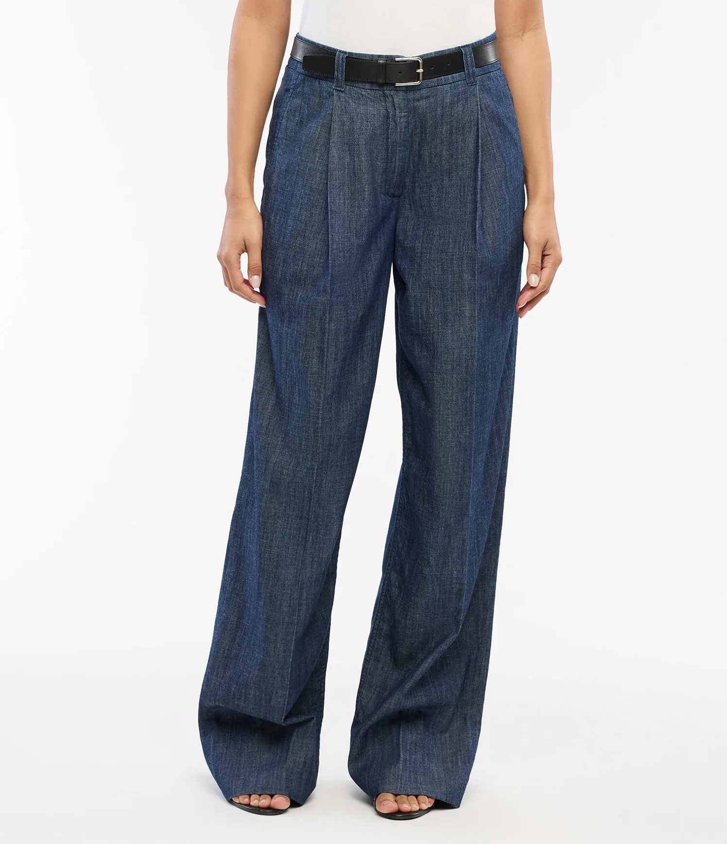 Chambray Relaxed Wide Leg Pant