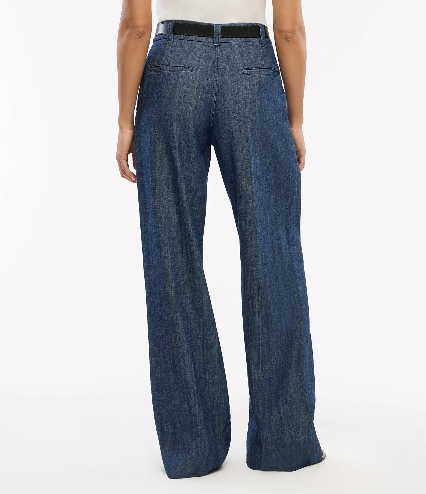 Chambray Relaxed Wide Leg Pant