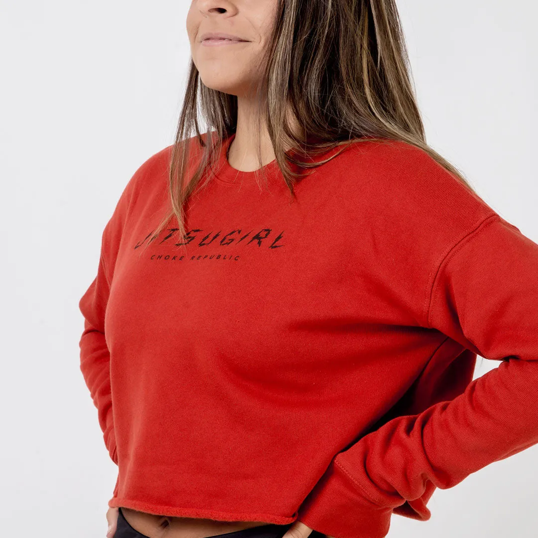 Choke Republic Jitsu Girl Women's Crop Crewneck