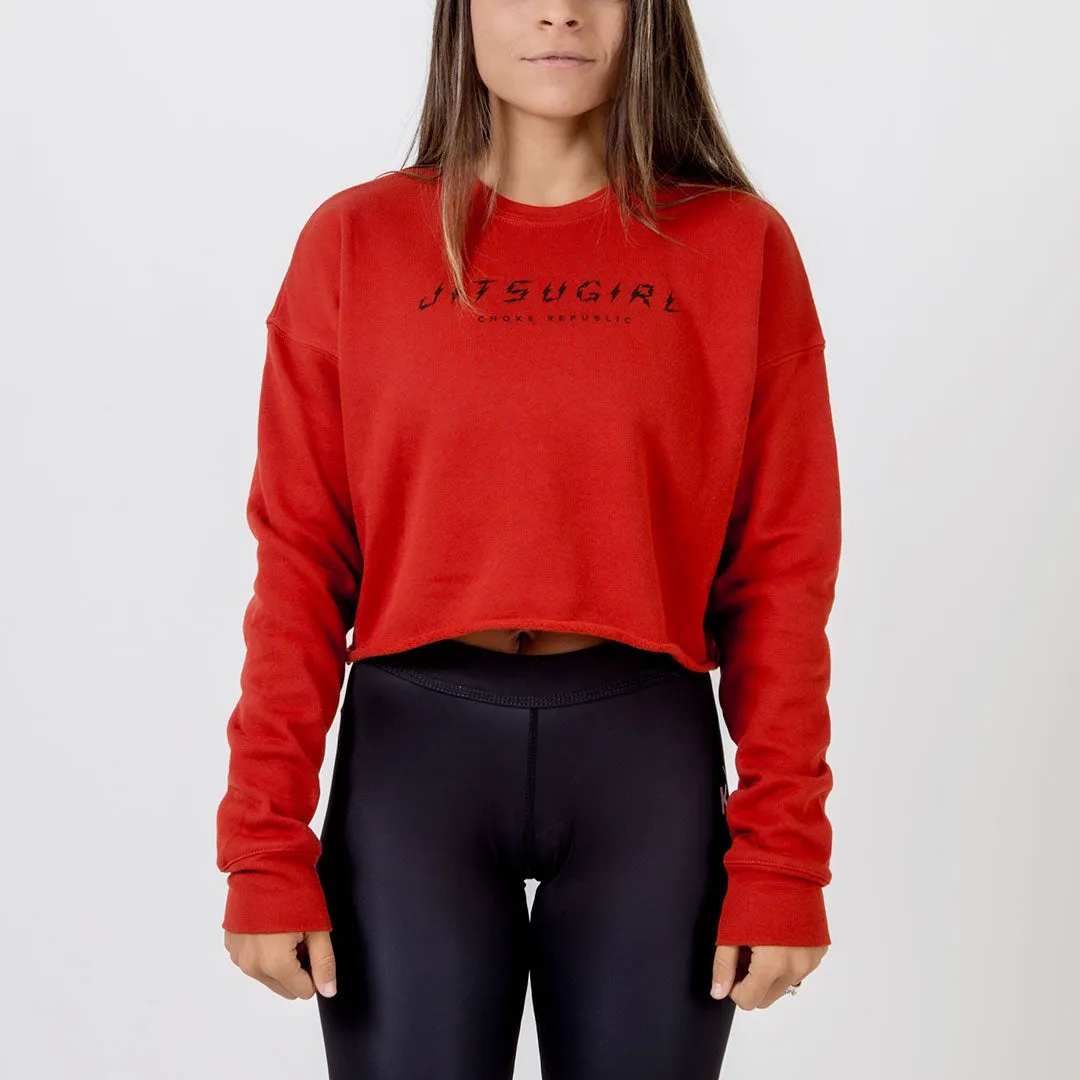 Choke Republic Jitsu Girl Women's Crop Crewneck
