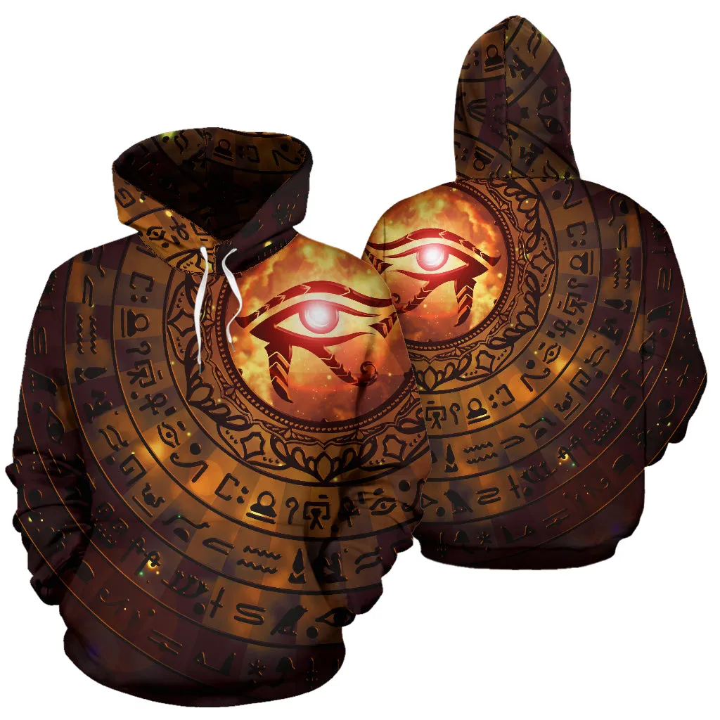 Eye of Horus Hieroglyphs - Orange | Hoodie | Mandalazed