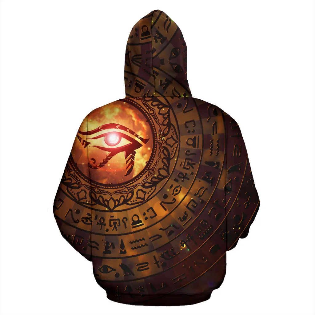 Eye of Horus Hieroglyphs - Orange | Hoodie | Mandalazed