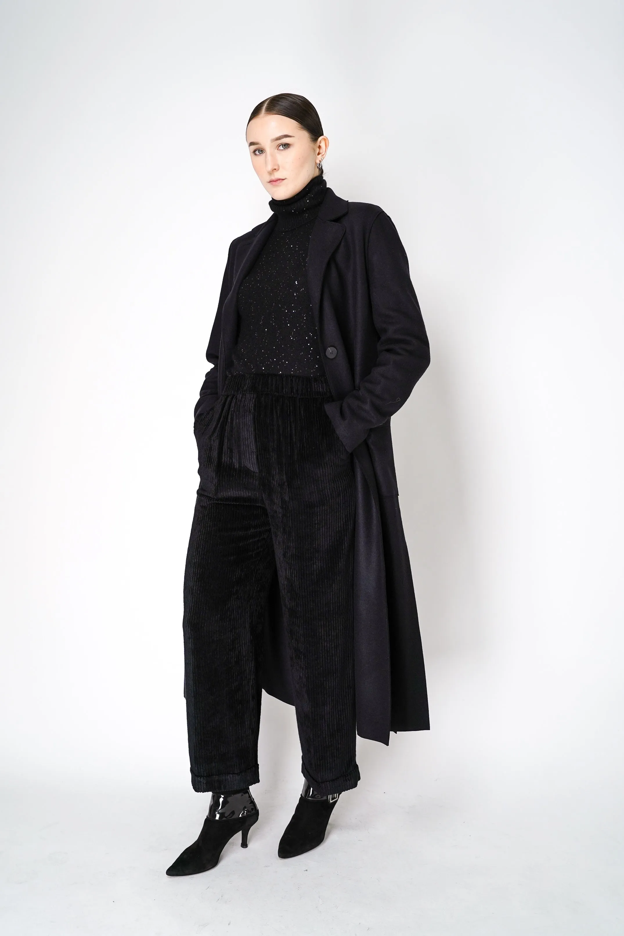 Fabiana Filippi Cashmere Blend Knit Sequined Turtleneck Sweater in Black