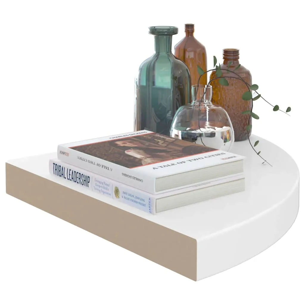 Floating Corner Shelves 4 pcs High Gloss White 35x35x3.8 cm MDF