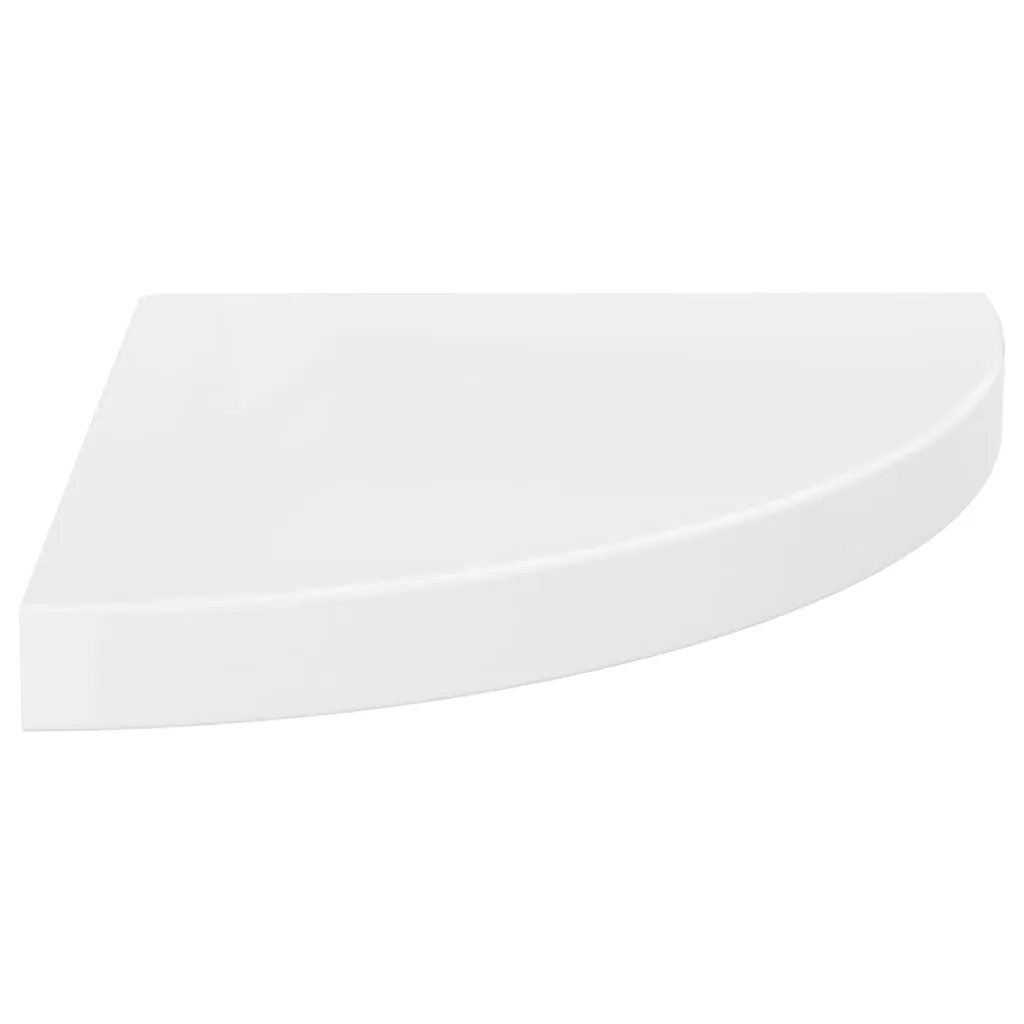 Floating Corner Shelves 4 pcs High Gloss White 35x35x3.8 cm MDF