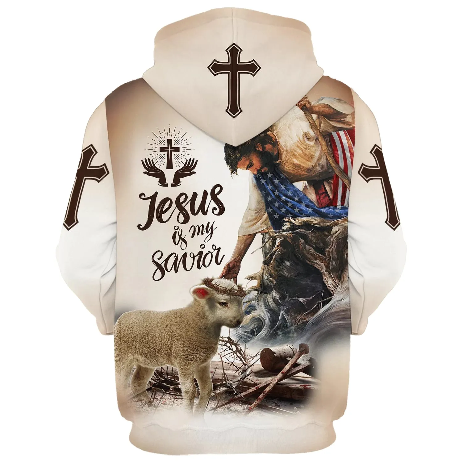 God Lamb Crown Of Thorn Jesus Is My Savior Hoodies Jesus Hoodie Men & Women Christian Hoodie 3D Printed Hoodie