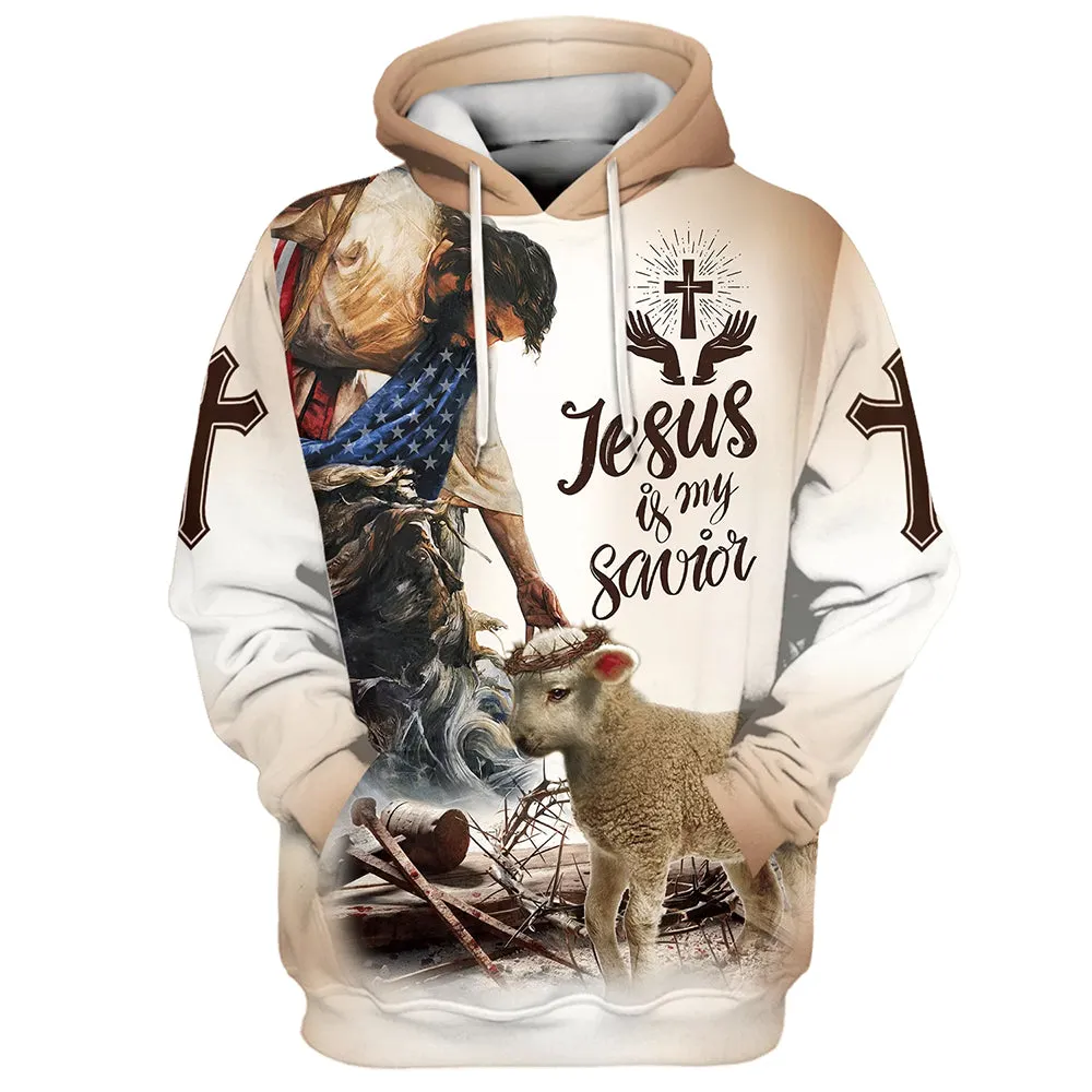 God Lamb Crown Of Thorn Jesus Is My Savior Hoodies Jesus Hoodie Men & Women Christian Hoodie 3D Printed Hoodie