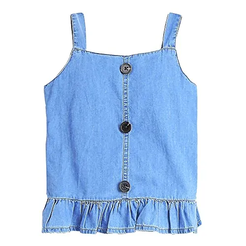 Hopscotch Girls Cotton Short set Blue (4-5 Years)