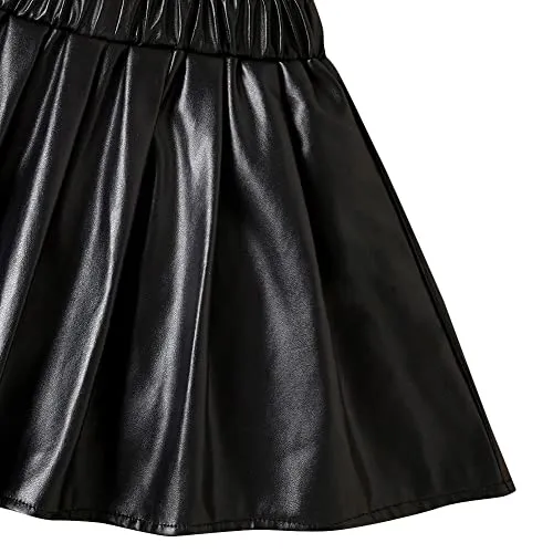 Hopscotch Girls Polyester Animal Print Blouse and Skirt Set in Black Color For Ages 4-5 Years (GOE-4130236)
