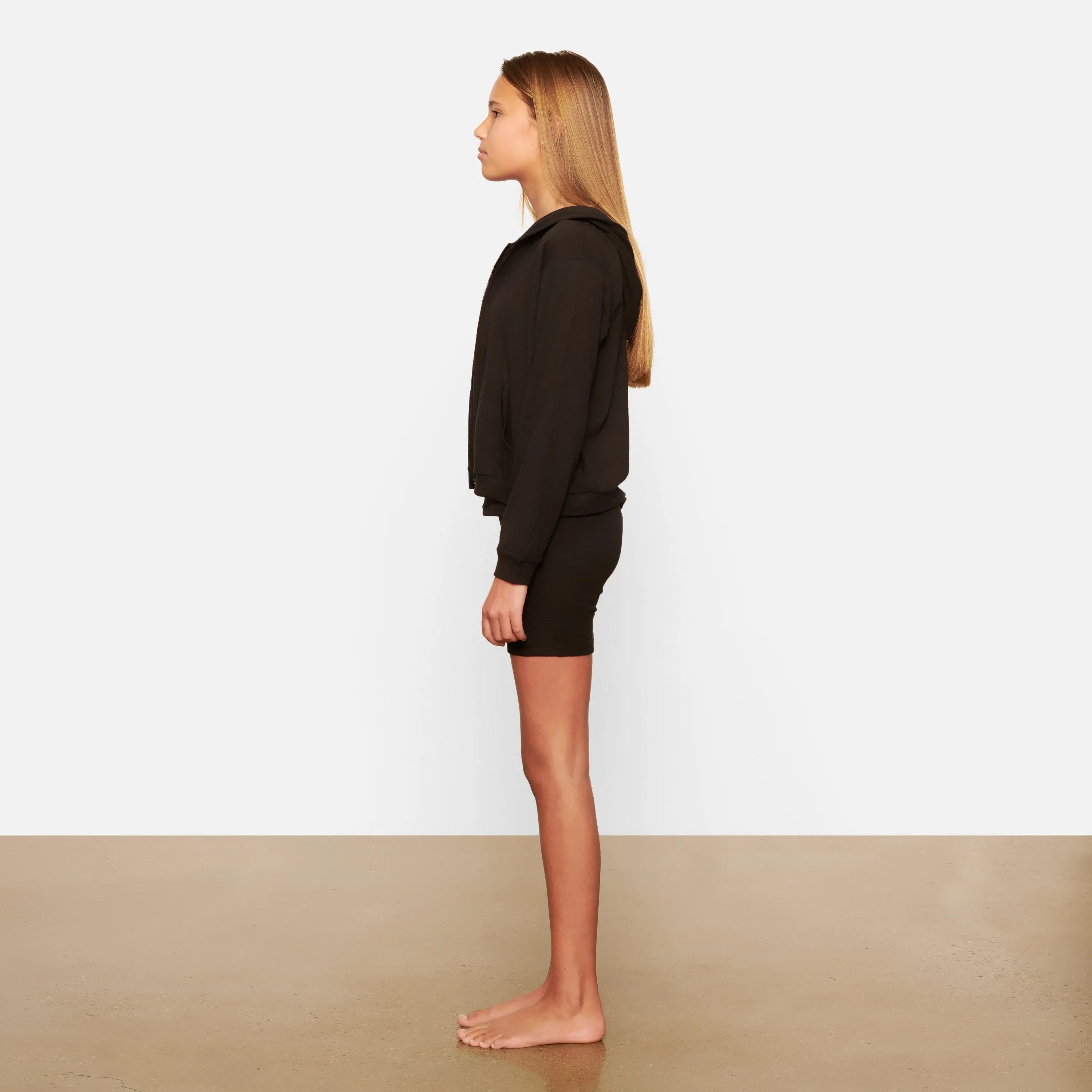 KIDS LOGO POINTELLE ZIP HOODIE | SOOT