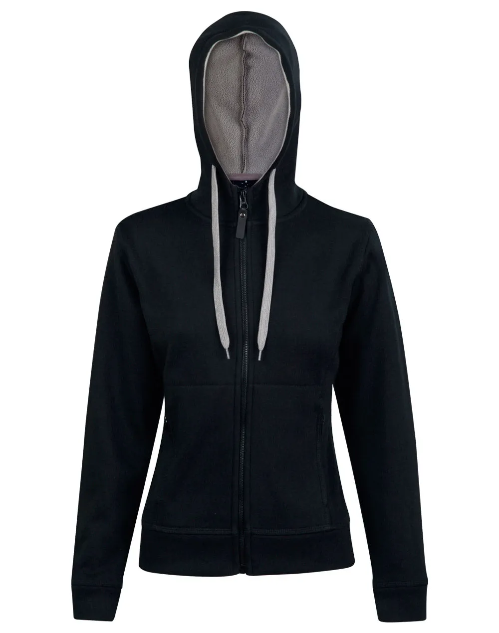 Ladies Full Zip Contrast Fleecy Hoodie - FL18