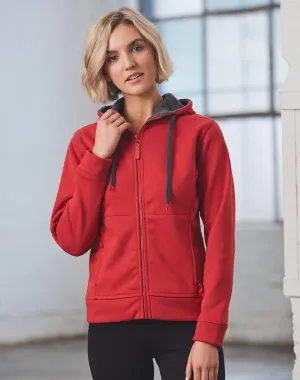 Ladies Full Zip Contrast Fleecy Hoodie - FL18