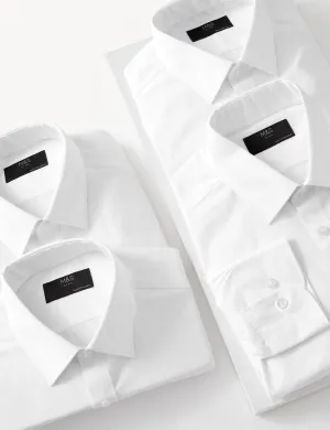 Marks & Spencer long sleeve fitted shirt set, 5 pieces, white