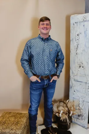 Men's Ariat Chambray Blue Dillon Classic Fit Shirt