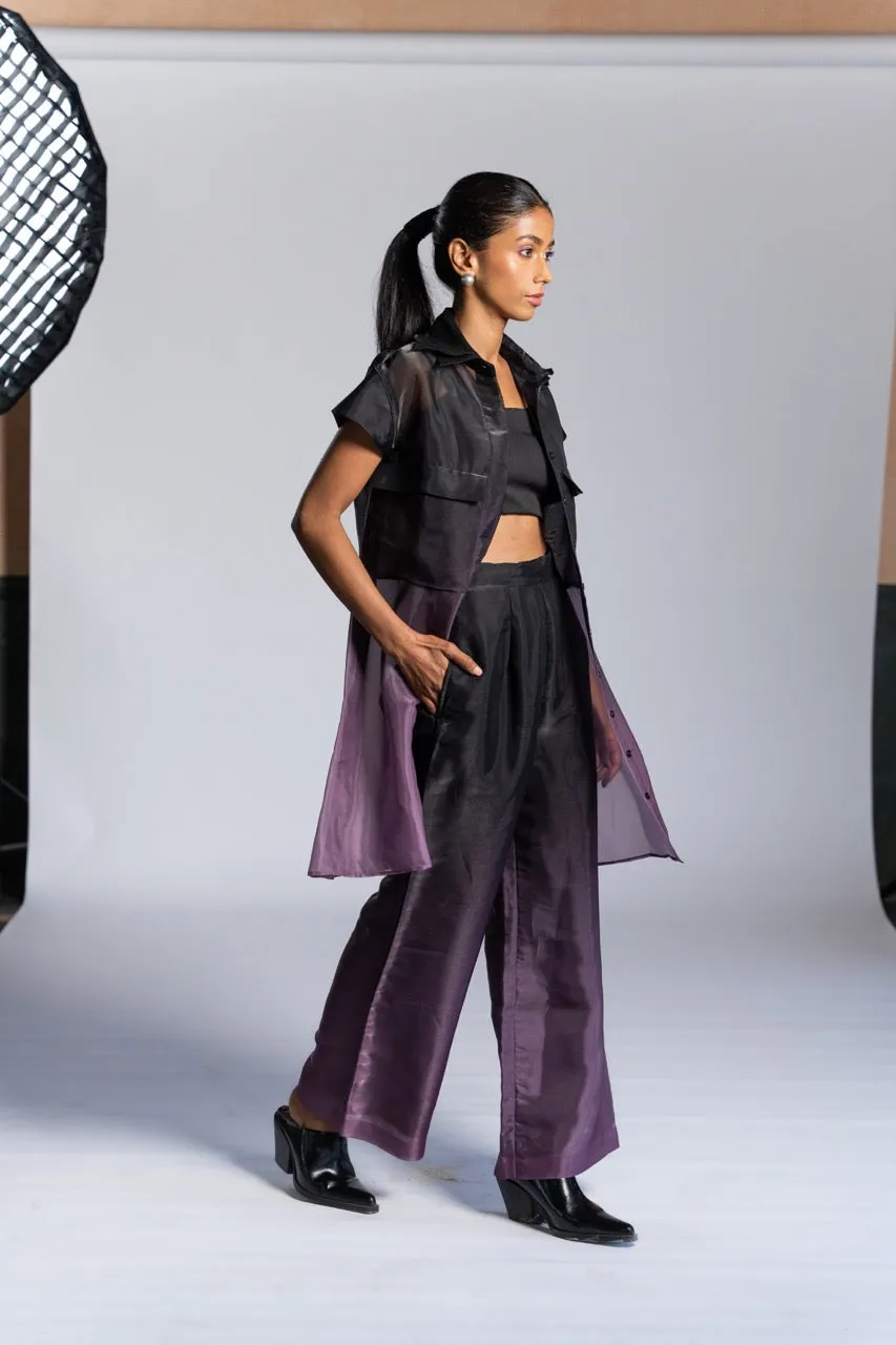 Pocket Shirt Coord Purple