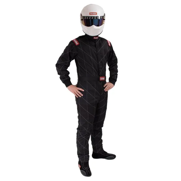 RaceQuip One Piece Multi Layer Fire Suit - Black - Medium - 91609039