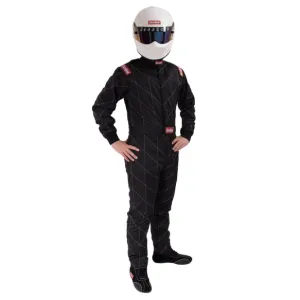 RaceQuip One Piece Multi Layer Fire Suit - Black - Medium - 91609039