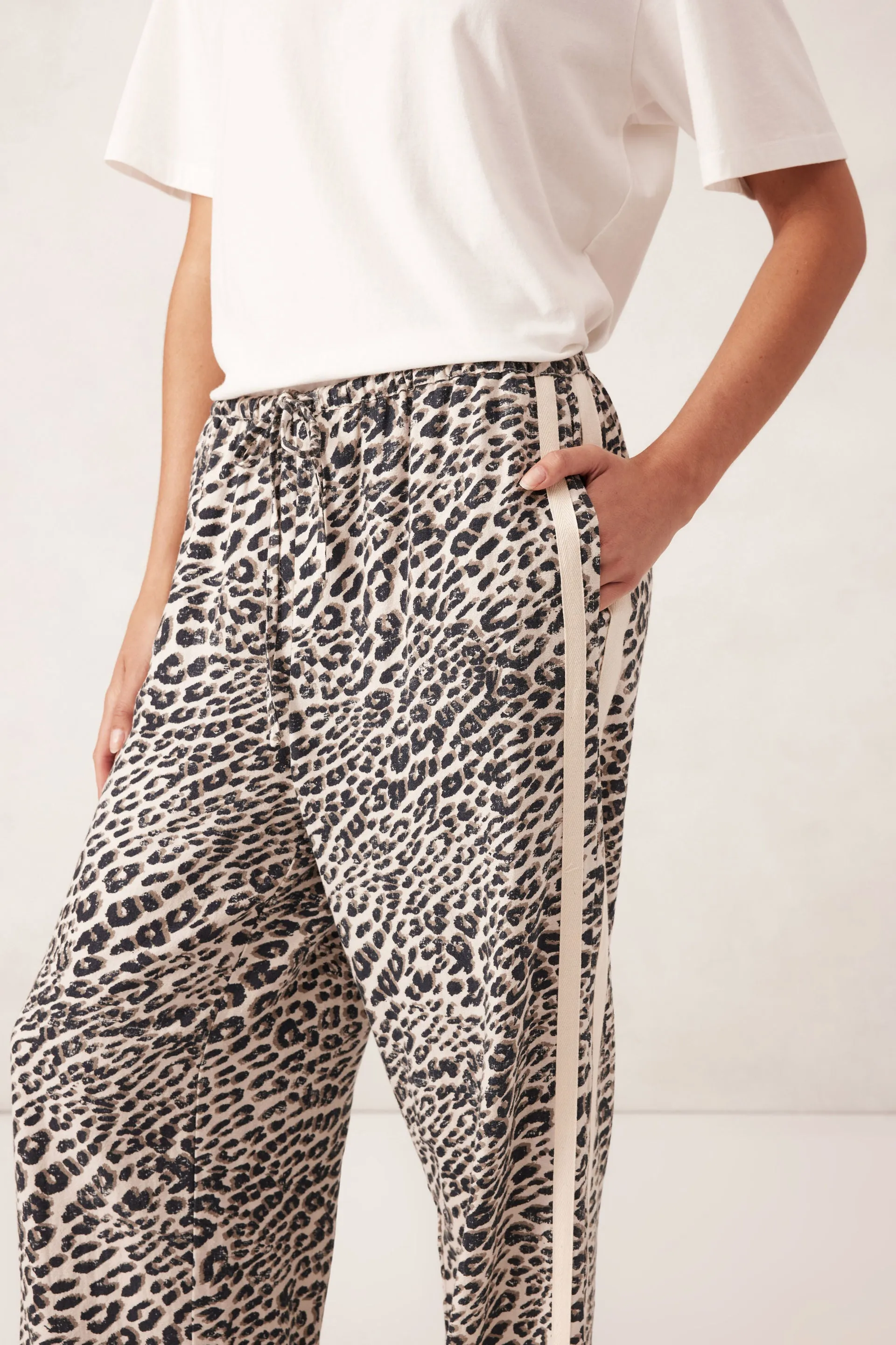 Relaxed drawstring pant - Leopard