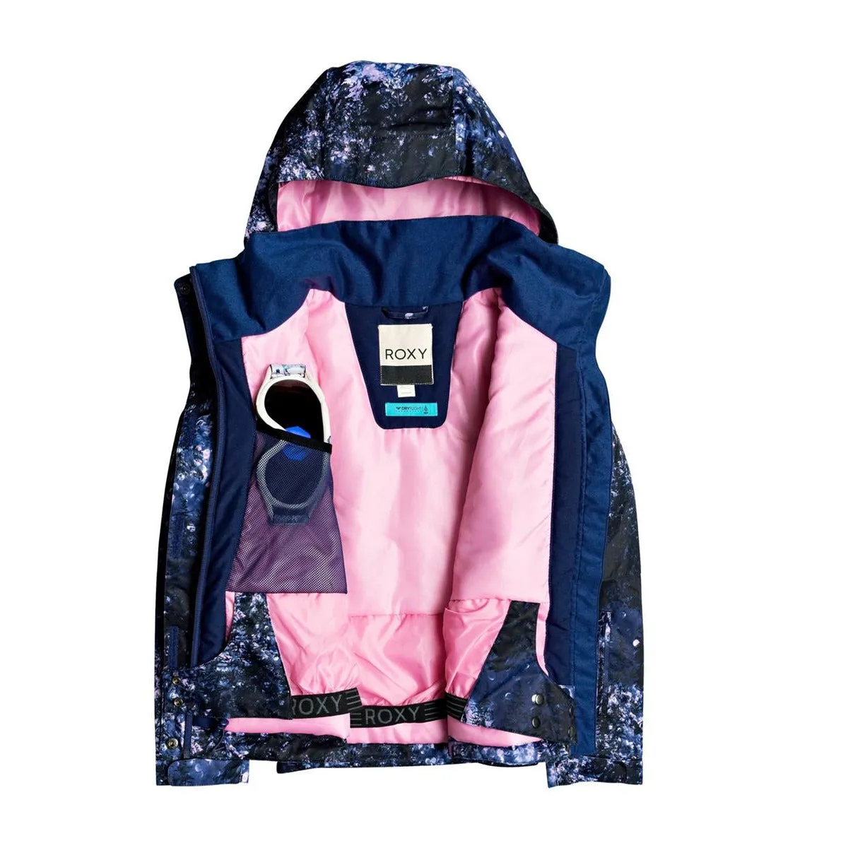 Roxy Jetty Girl Snow Jacket Purple Black Multi