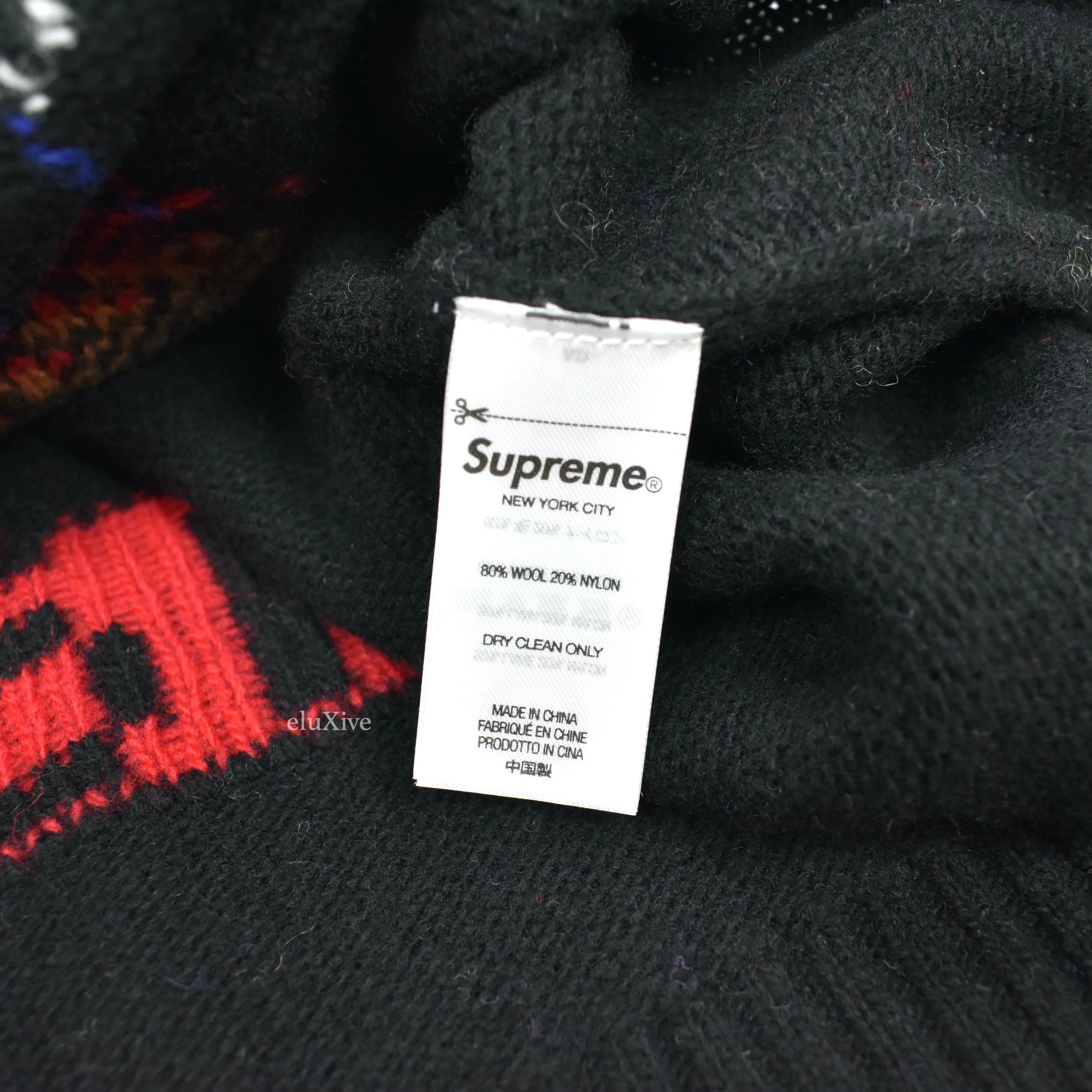 Supreme x Yohji Yamamoto - Black Tekken Intarsia Knit Sweater