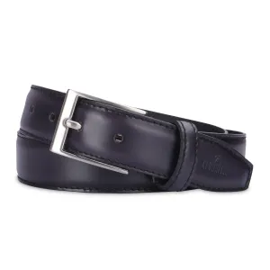 THE CLOWNFISH Men's Genuine Leather Belt - Black (Size-32 inches)