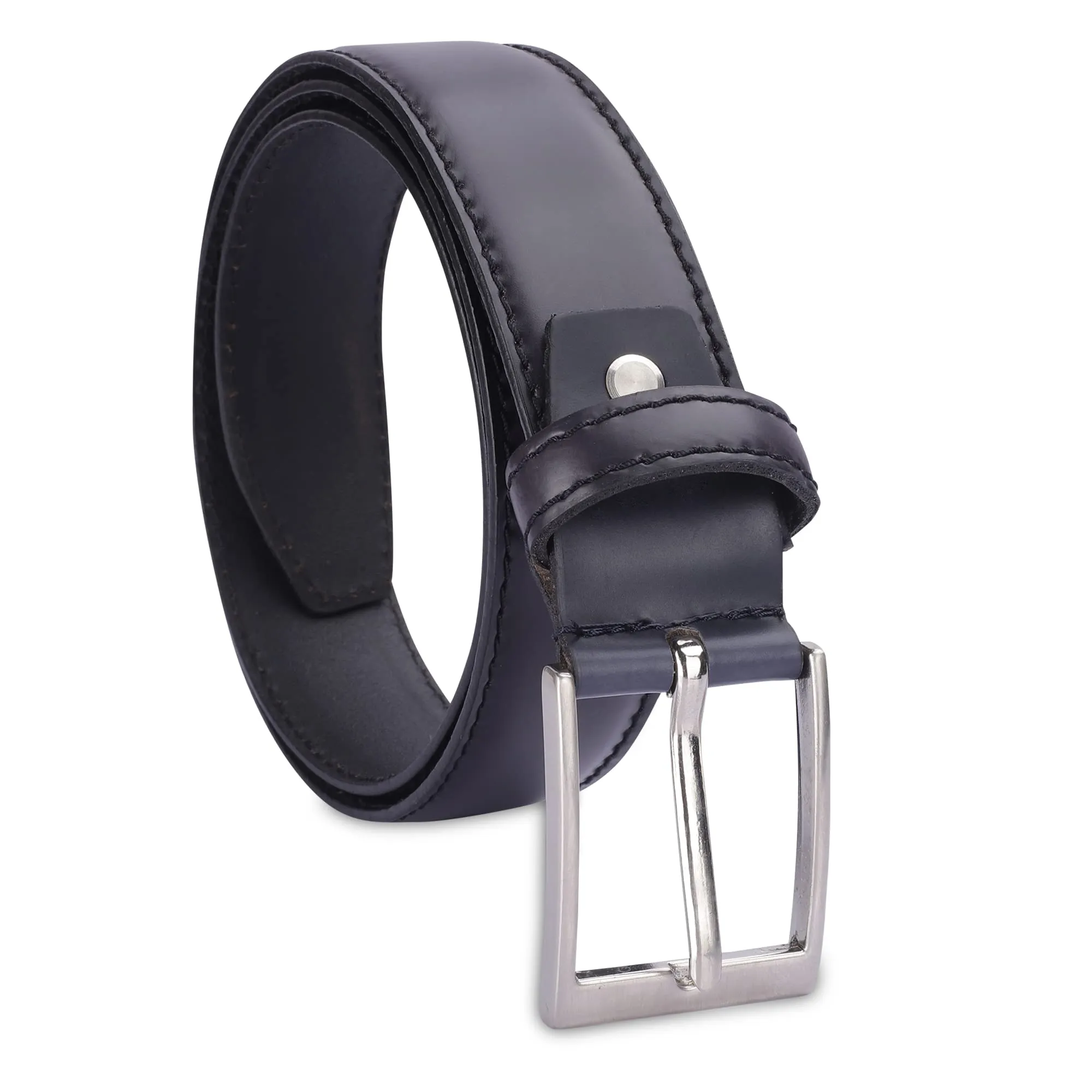 THE CLOWNFISH Men's Genuine Leather Belt - Black (Size-32 inches)