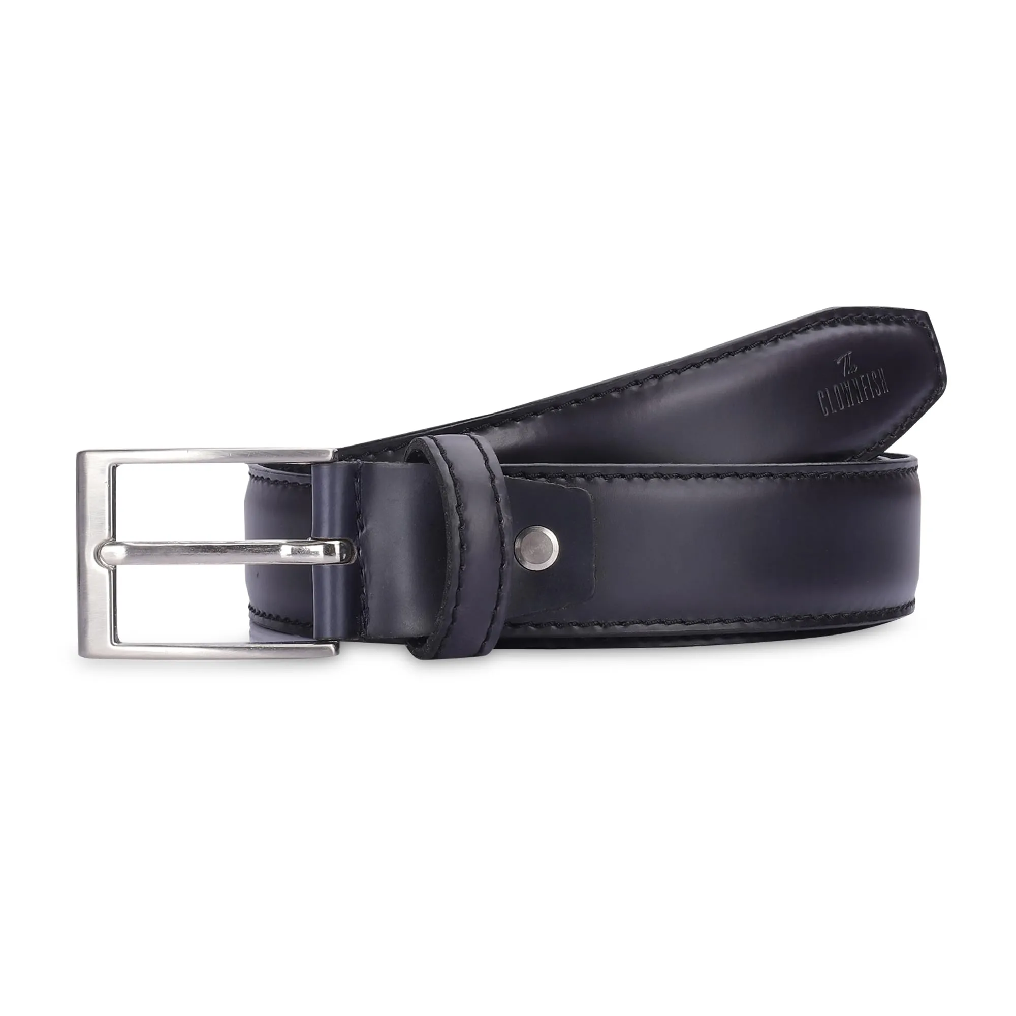 THE CLOWNFISH Men's Genuine Leather Belt - Black (Size-32 inches)