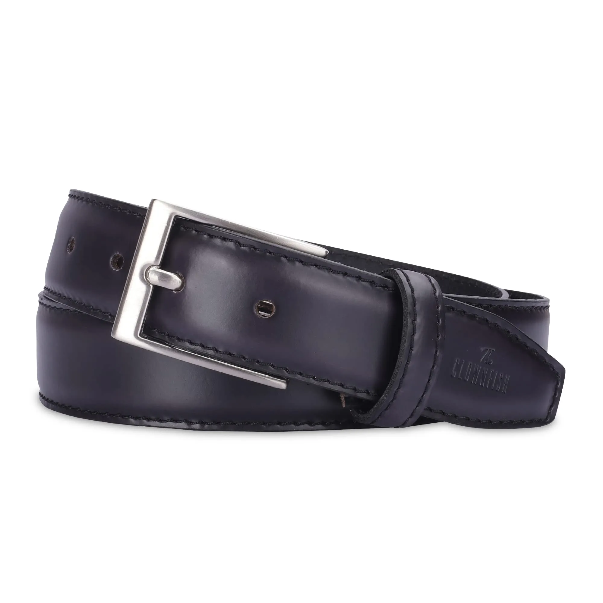 THE CLOWNFISH Men's Genuine Leather Belt - Black (Size-32 inches)