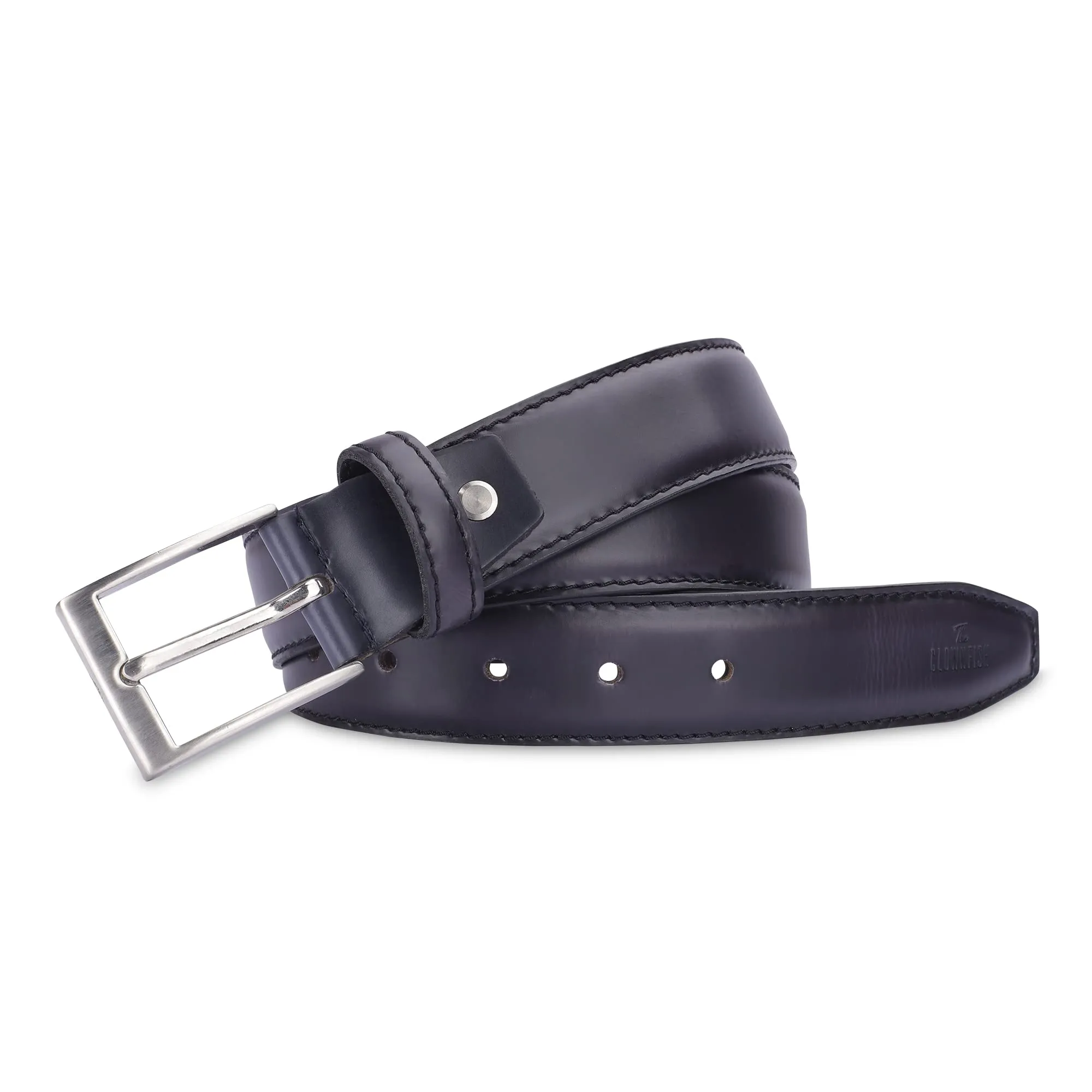 THE CLOWNFISH Men's Genuine Leather Belt - Black (Size-32 inches)