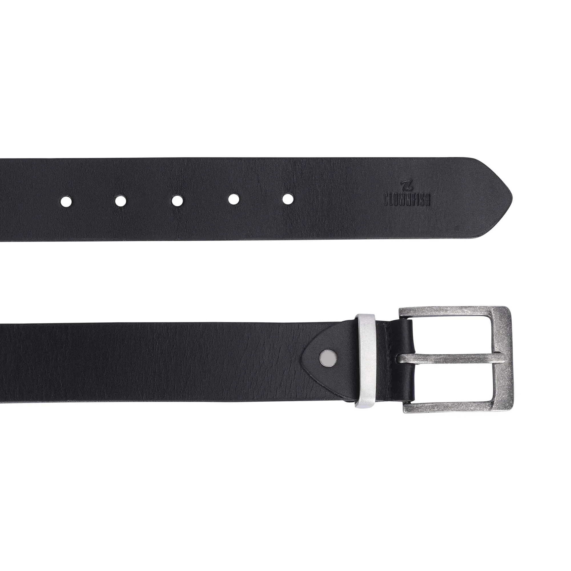 THE CLOWNFISH Men's Genuine Leather Belts - Black (Size-32 inches)