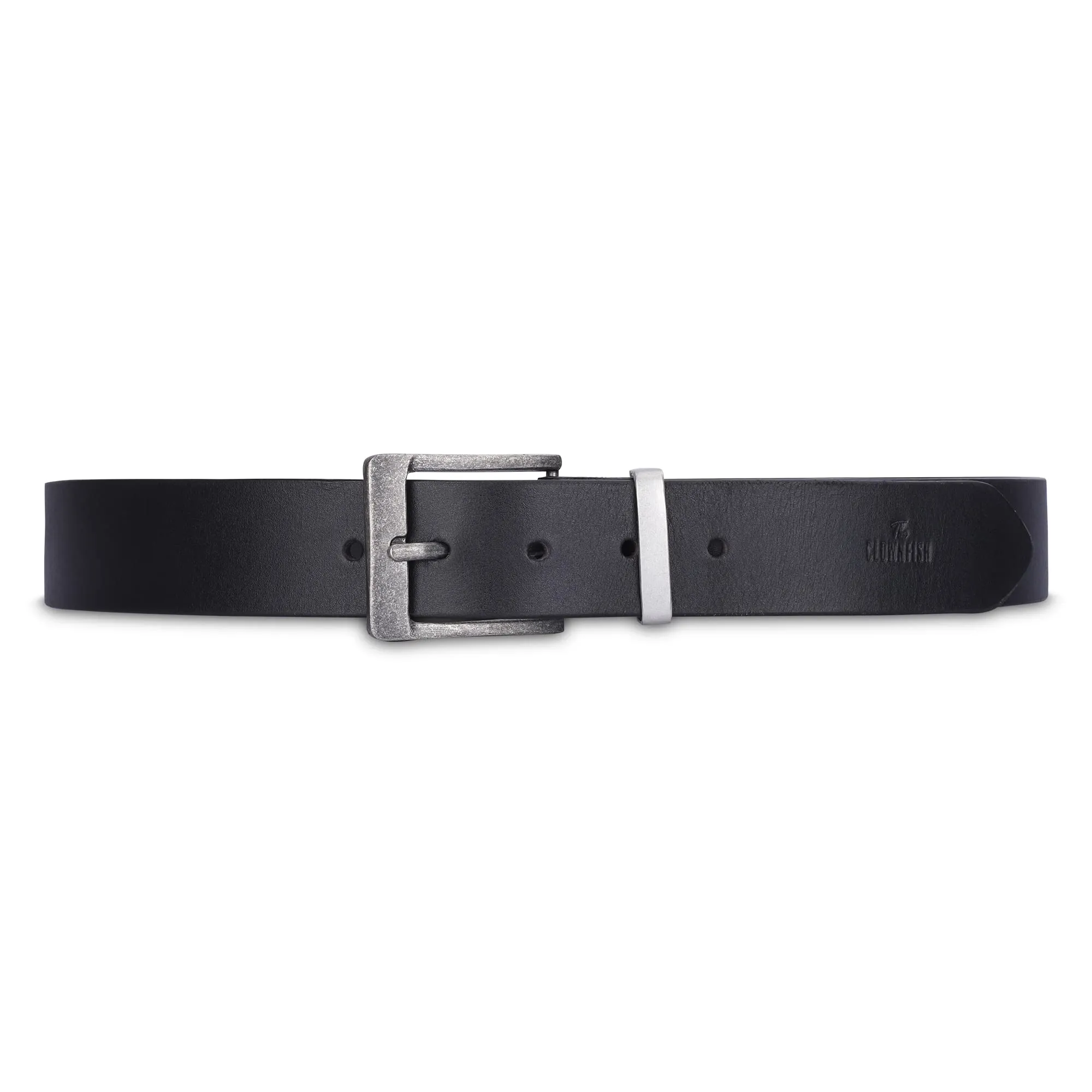 THE CLOWNFISH Men's Genuine Leather Belts - Black (Size-32 inches)