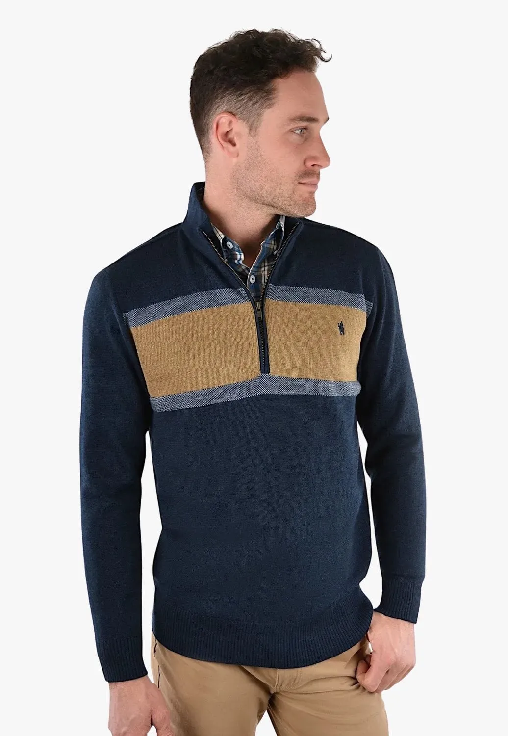Thomas Cook Mens Johnson Stripe Merino Blend Rugby