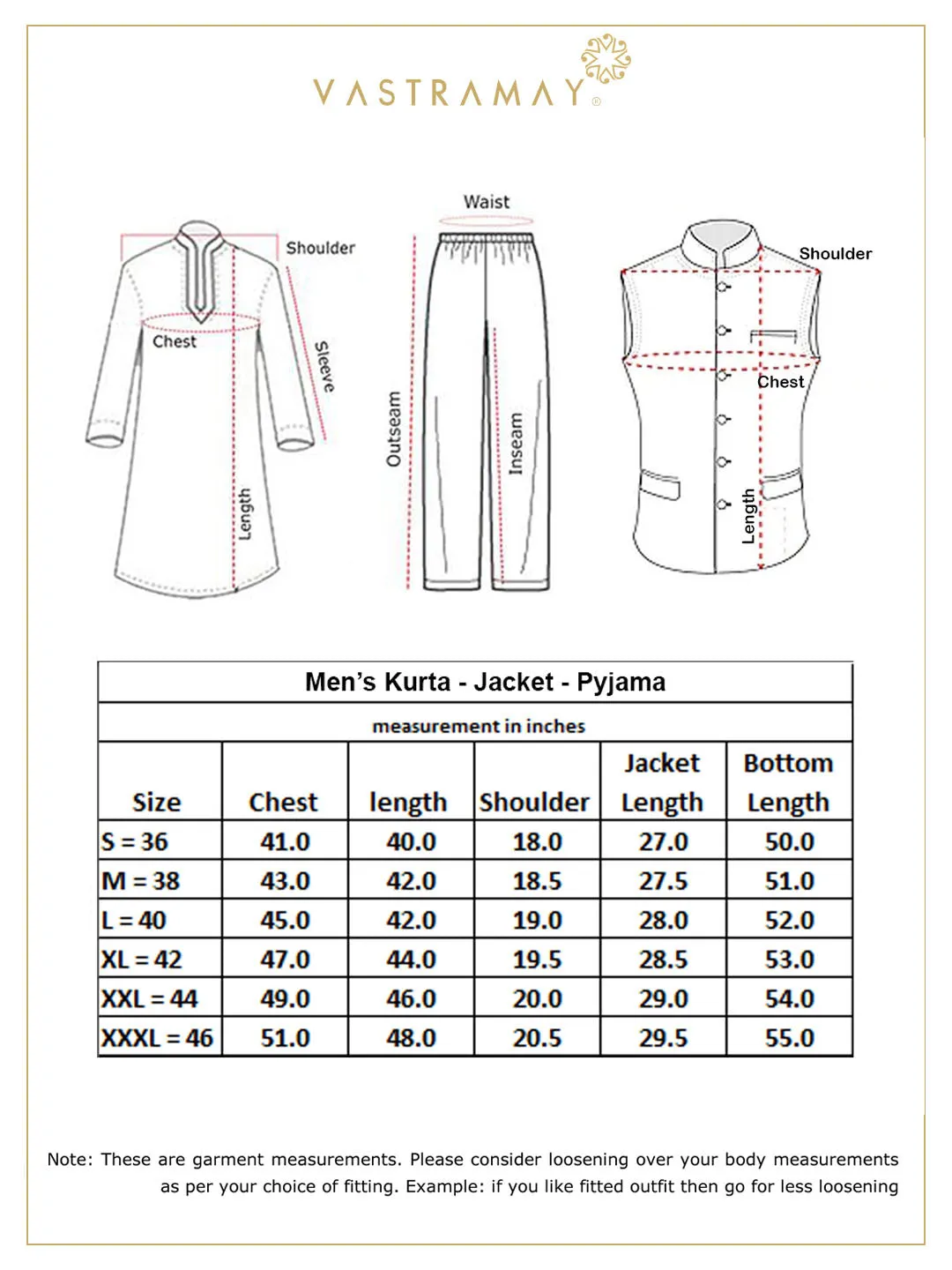VASTRAMAY Men's Coffee Nehru Jacket Kurta Pyjama