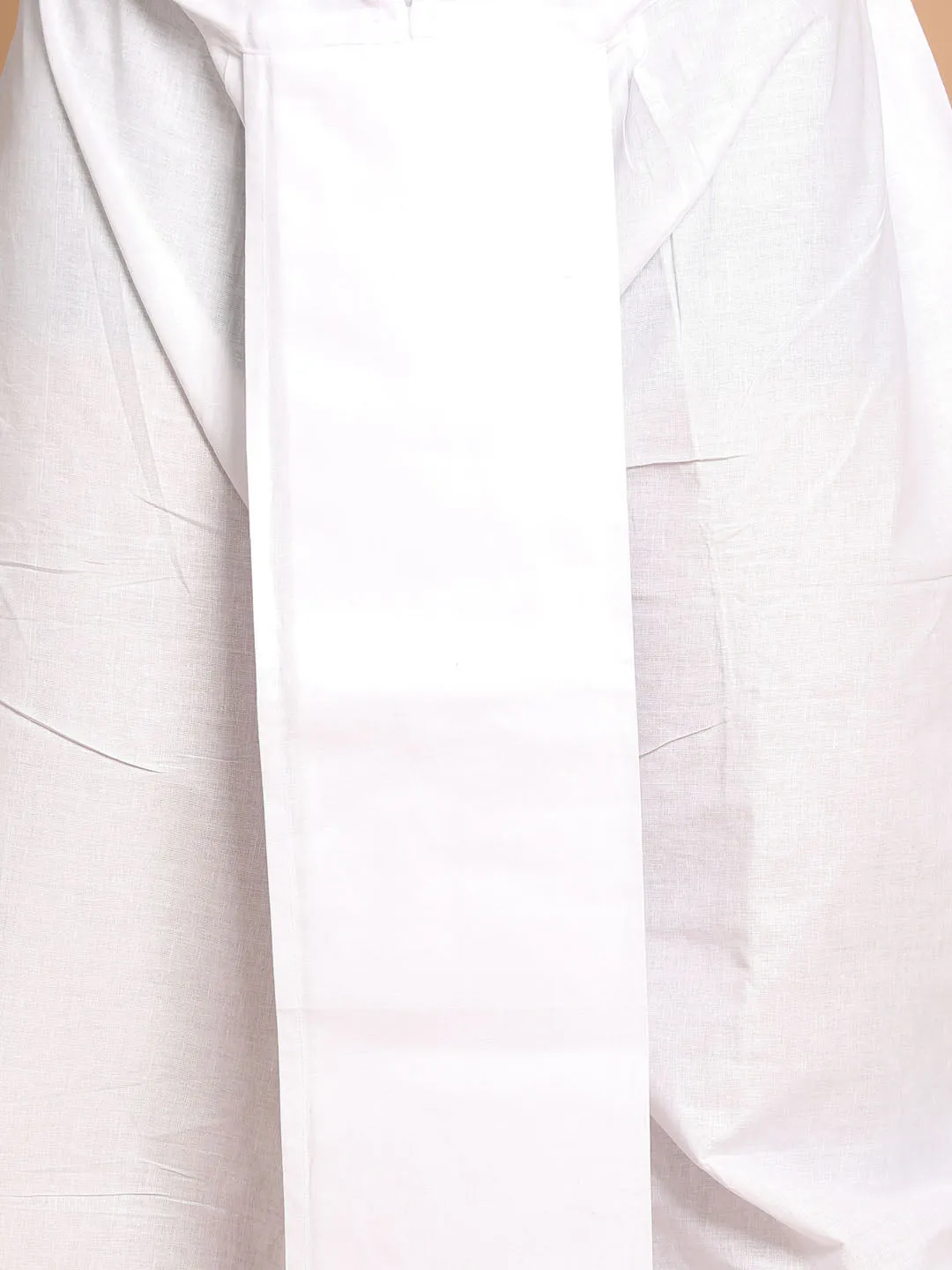 VASTRAMAY Men's Cotton Chikankari Kurta With Dhoti