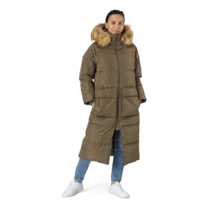 W. Loose Fur Hood Coat Mole