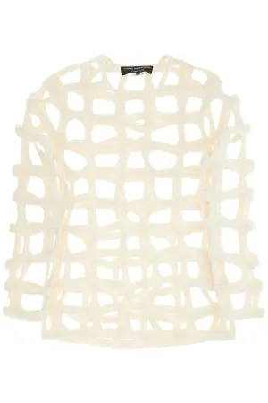 wool cut out top with italian PN N011 OFF WHITE
